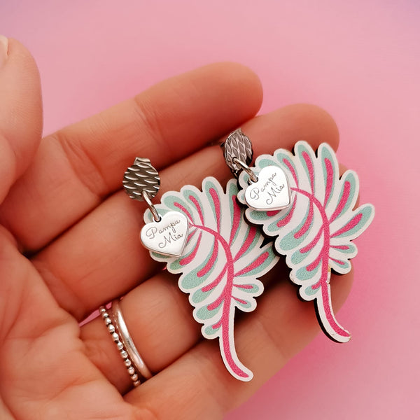 Brincos folhagem rosa PAMPA MIA ®