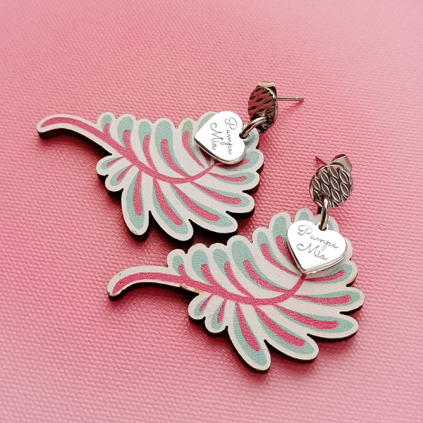 Brincos folhagem rosa PAMPA MIA ®