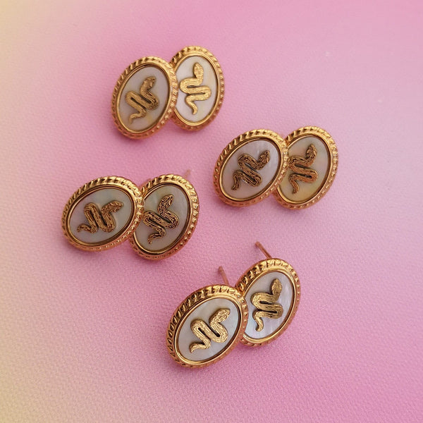 Brincos serpente oval