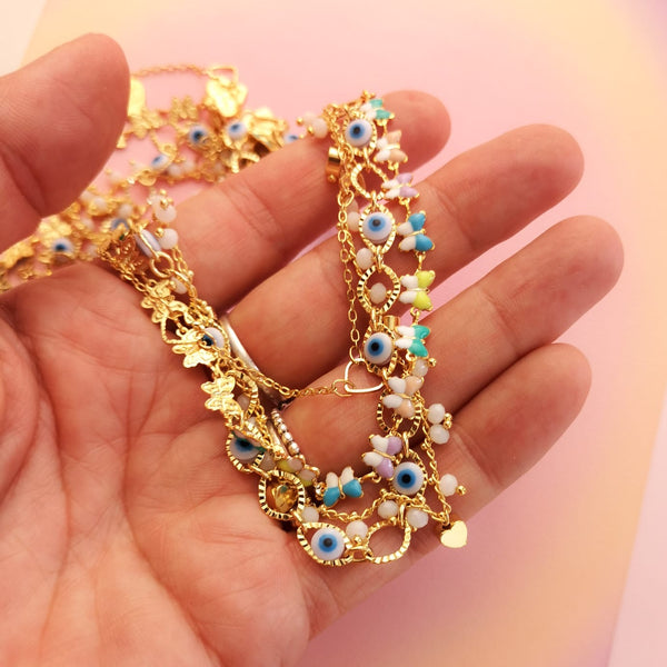 Fios curtos dourados com varios formatos & pendentes PAMPA MIA ®