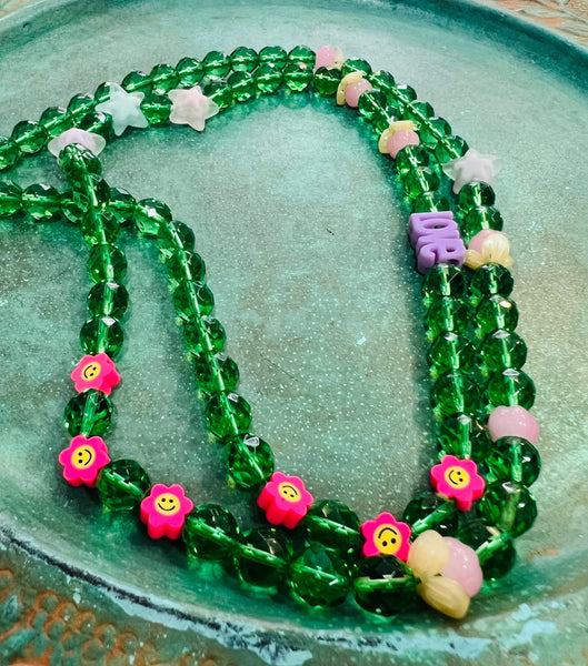 Fio pedras verdes & fio multicor