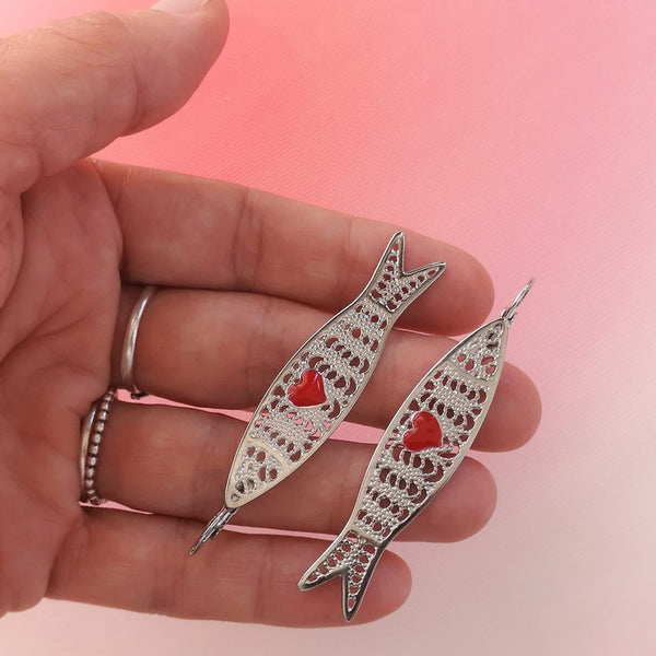 Brincos sardinhas prateadas PAMPA MIA ®