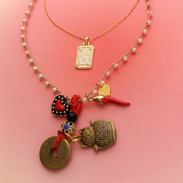 Fio missangas brancas & Hamsa PAMPA MIA ®