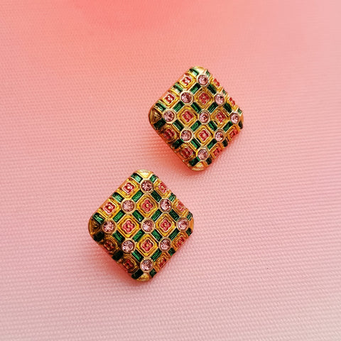 Brincos quadrados com cores brilhantes PAMPA MIA ®