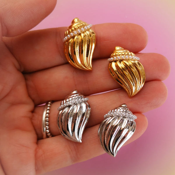 Brincos búzios com zircónias PAMPA MIA ®