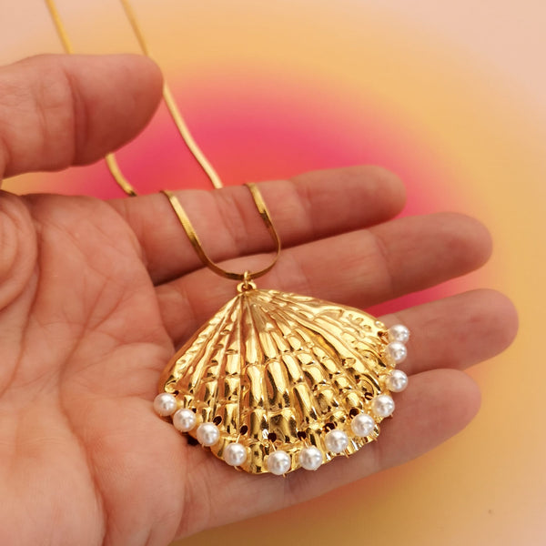 Fio concha dourada com pedras PAMPA MIA ®