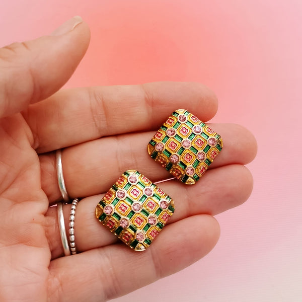 Brincos quadrados com cores brilhantes PAMPA MIA ®