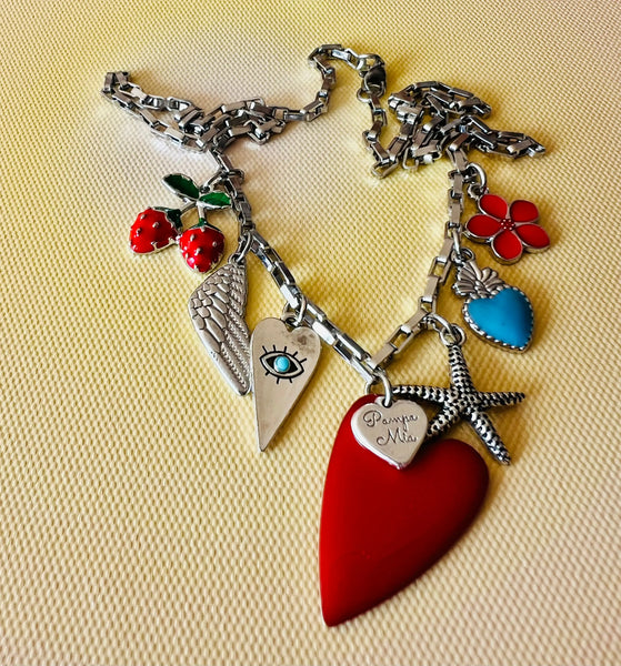 Fio coração vermelho e amuletos PAMPA MIA ®