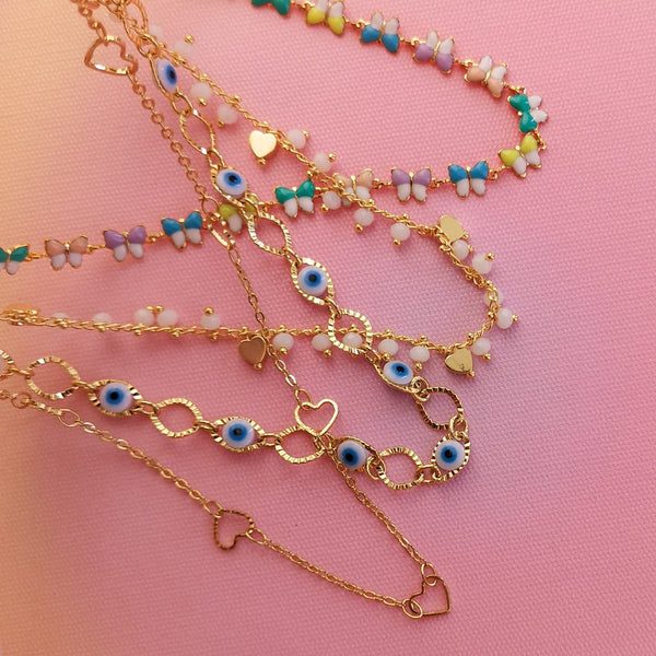 Fios curtos dourados com varios formatos & pendentes PAMPA MIA ®