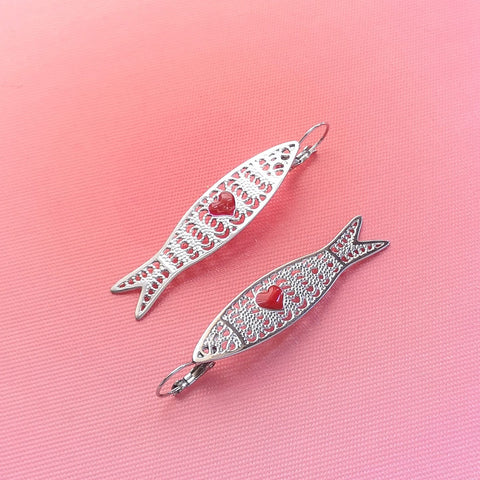 Brincos sardinhas prateadas PAMPA MIA ®