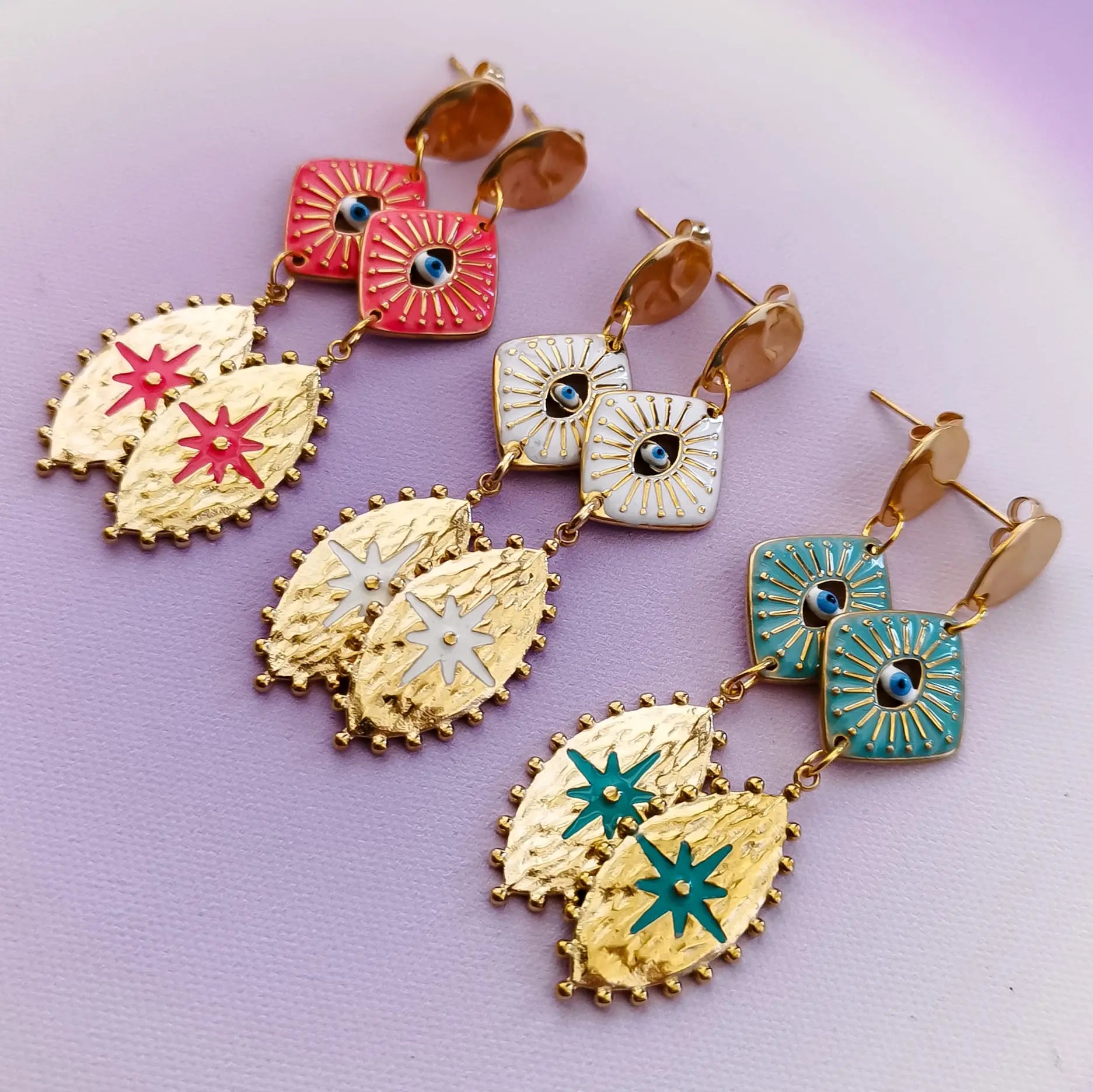 Brincos Olho Turco Losango PAMPA MIA ®