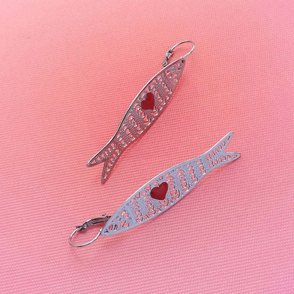 Brincos sardinhas prateadas PAMPA MIA ®