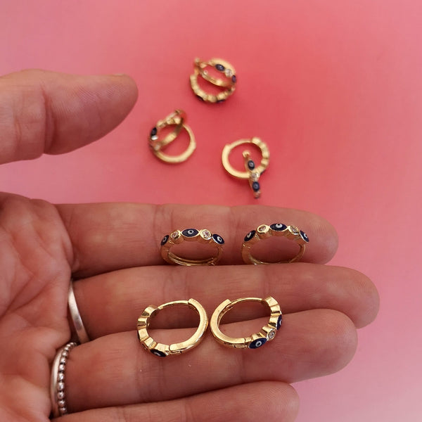 Argolas douradas olho turco PAMPA MIA ®