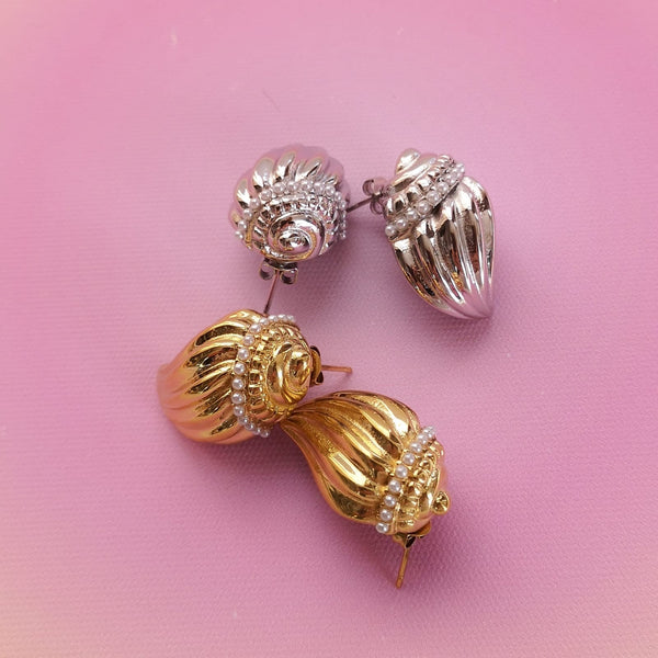 Brincos búzios com zircónias PAMPA MIA ®