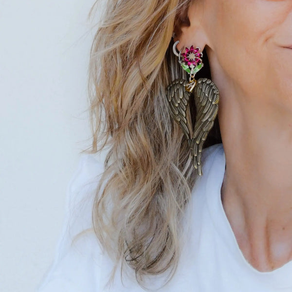 Brincos asas & flores PAMPA MIA ®