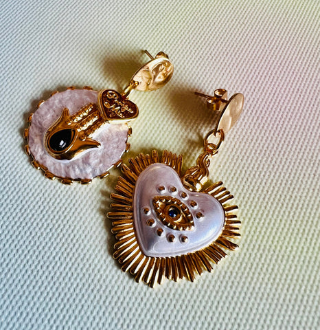 Brincos olho turco & mão PAMPA MIA ®