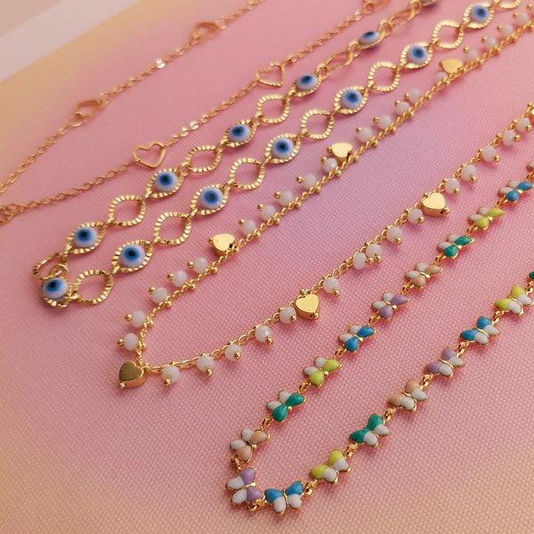 Fios curtos dourados com varios formatos & pendentes PAMPA MIA ®