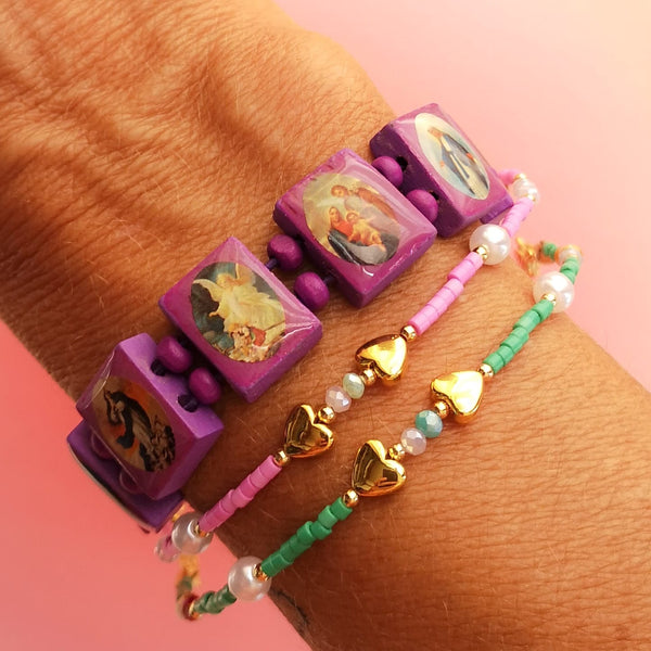 Pulseira Santos Roxa PAMPA MIA ®