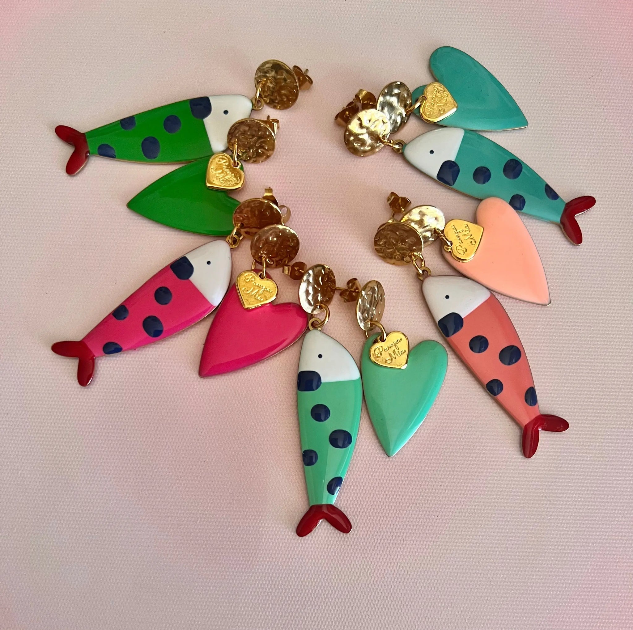 Brincos Peixe & Coração PAMPA MIA ®