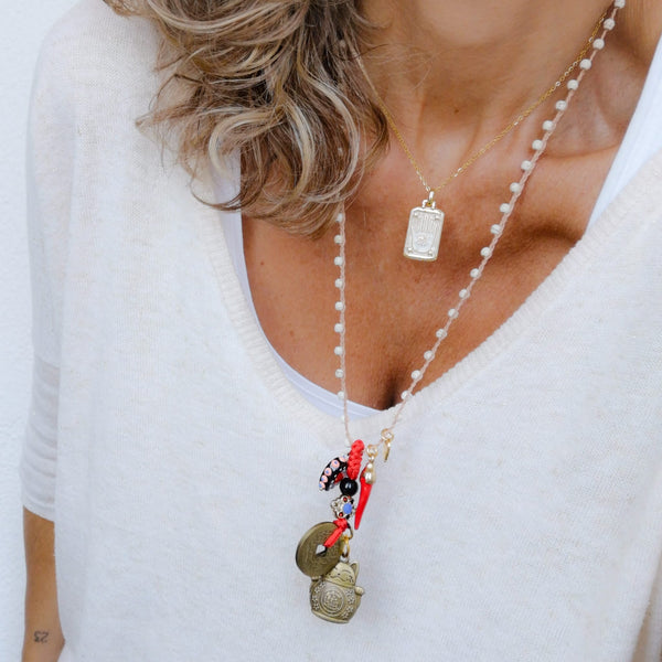 Fio missangas brancas & Hamsa PAMPA MIA ®