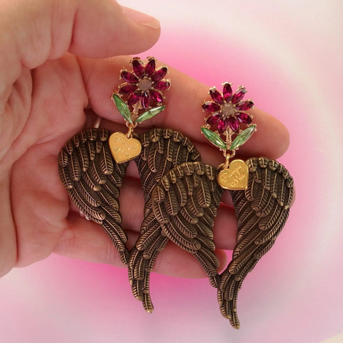 Brincos asas & flores PAMPA MIA ®