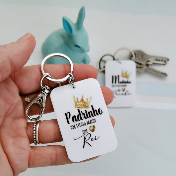 Porta-chaves Padrinho Rei / Madrinha Rainha