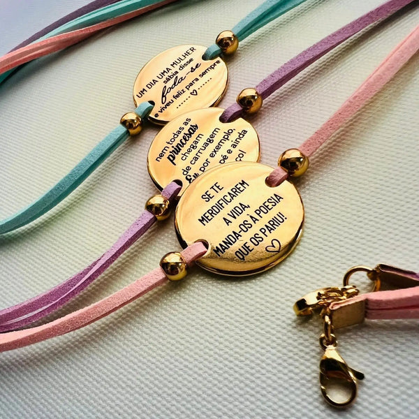 Pulseira Frases Inspiradoras - cores pastel PAMPA MIA ®