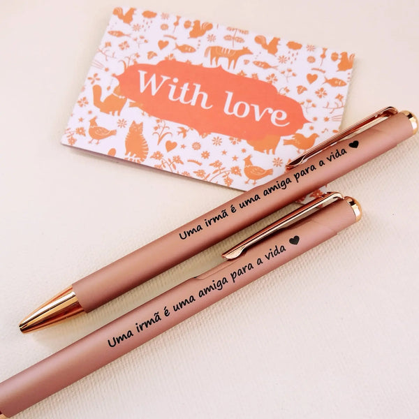 Caneta "Uma irmã é uma amiga para a vida ♡"