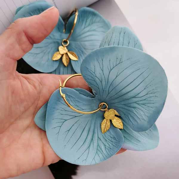 Brincos Orquídeas Azuis