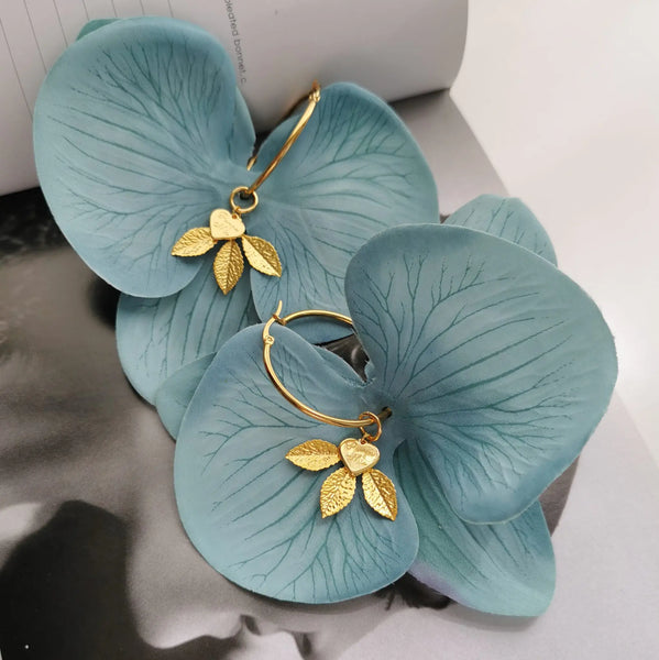 Brincos Orquídeas Azuis